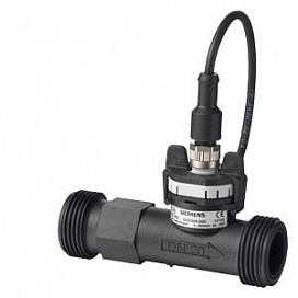 QVE2000.0.. - Flow sensor for liquids in DN 10...25 pipes (plastic fitting, DC 0...10V)