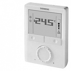 RDG160KN - Room thermostat with KNX communications, AC 24 V, for fan coil units and universal applications, heat pump, fan (1-/ 3-speed, DC), valves (2-point, DC)